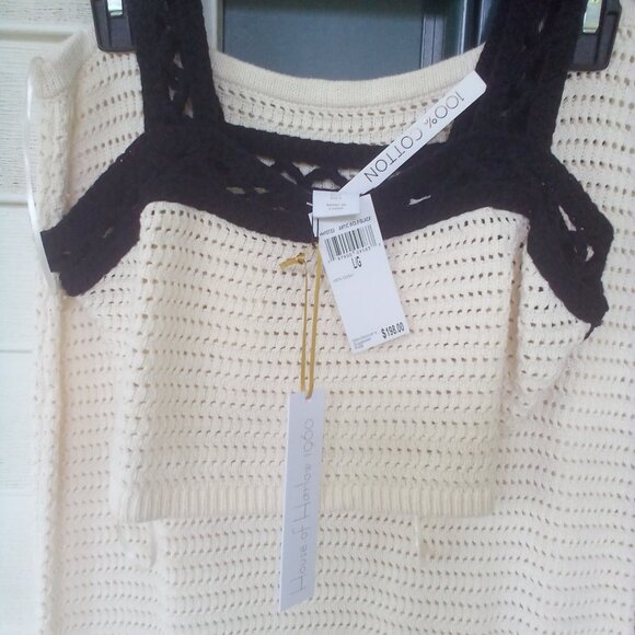 🎀House of Harlow 1960 2PC Crocheted Crop Top & Maxi Skirt Size: L NWT - Picture 10 of 10